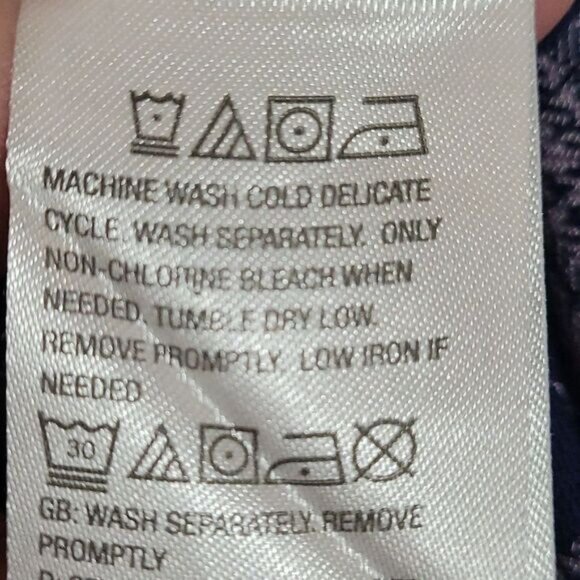 LOGO Lavish Lori Goldstein Woven Plaid Blouse Tunic Top Lace Detail - Picture 7 of 7